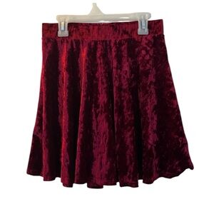Elegant Velvet Red Skirt